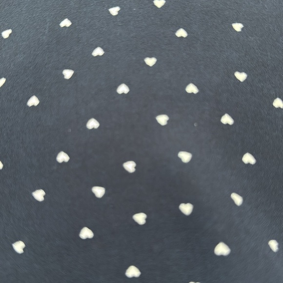 Van Heusen Navy Blue Mandarin Collar V-Neck Blouse with Heart Dots Size M/L - Picture 8 of 8